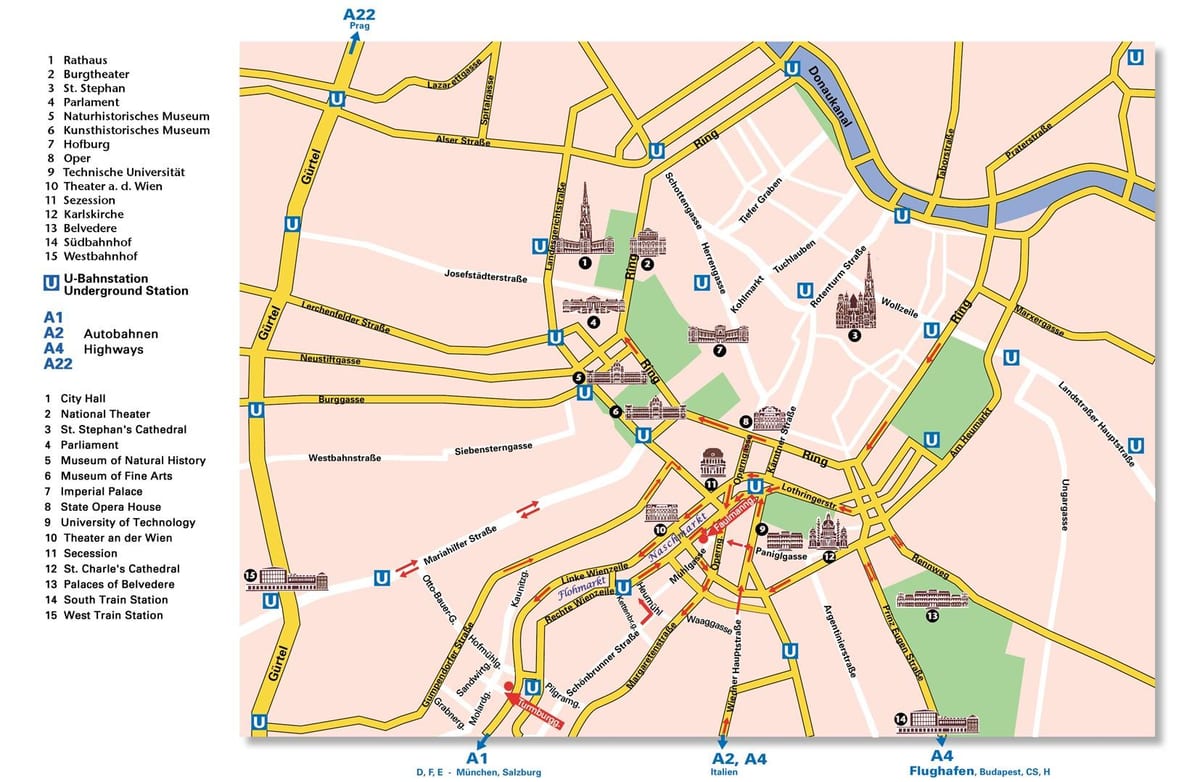 வரைபடம் வியன்னா ரிங் ரோடு