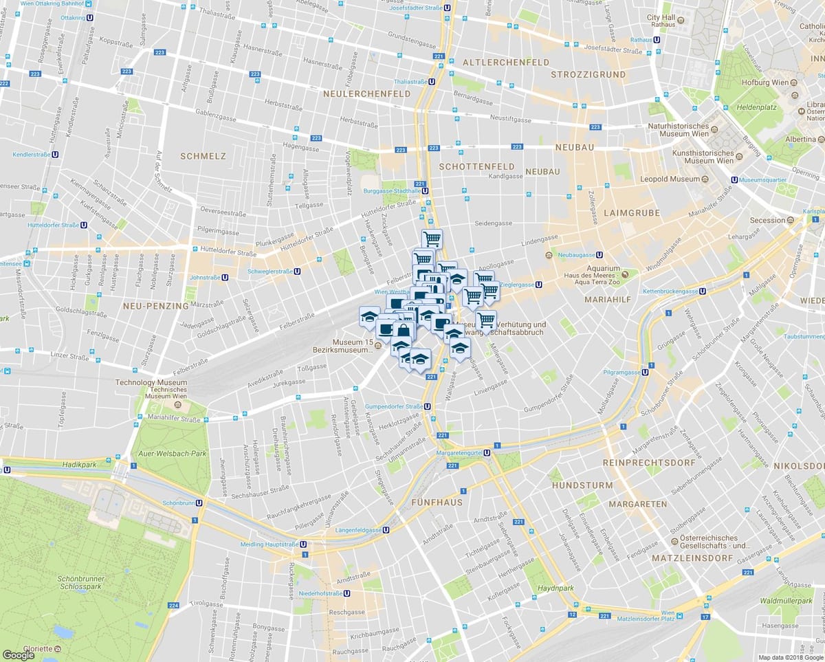 வரைபடம் mariahilferstrasse