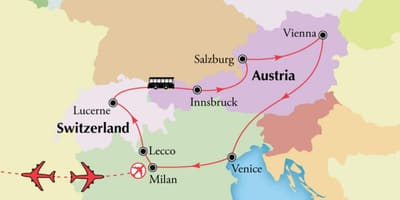 வரைபடம் வியன்னா switzerlan